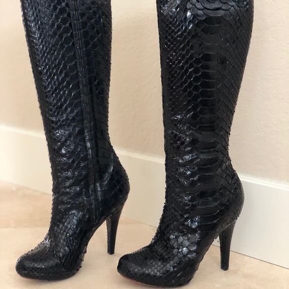 Massimo Dogana Genuine Black Python Boots - Picture 10 of 10